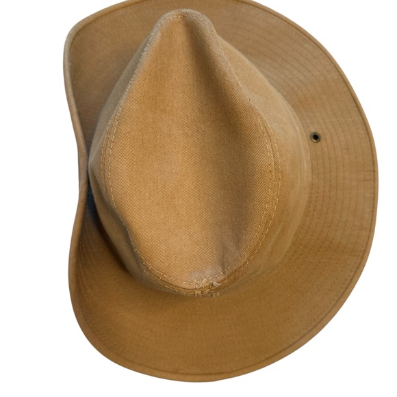 HENSCHEL Hatquarters USA safari hat tan canvas outdoor fedora style size LARGE